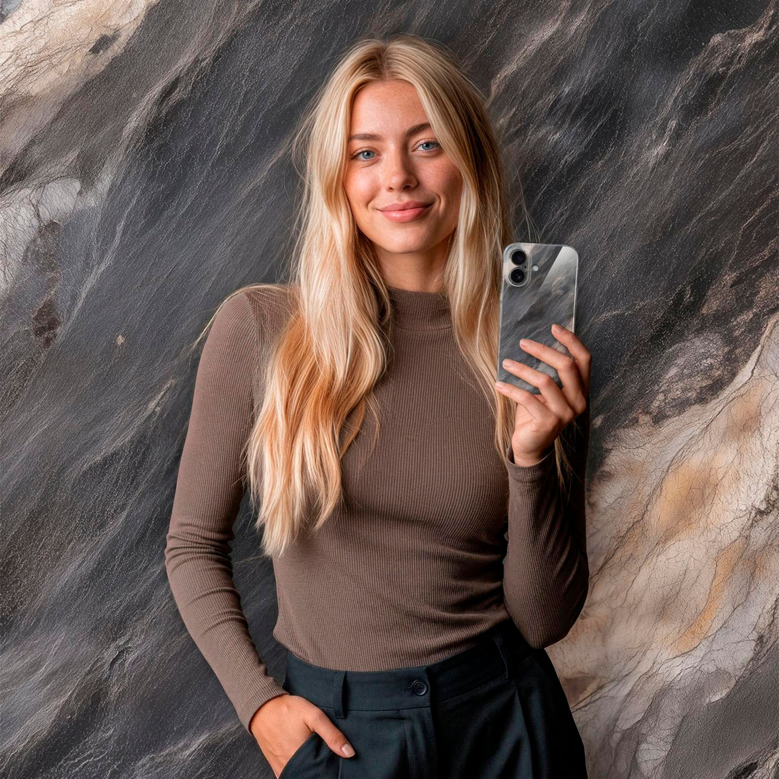 ONEFLOW Bliss Cover iPhone 15 Hülle in Marmor Design – Produktbild 3