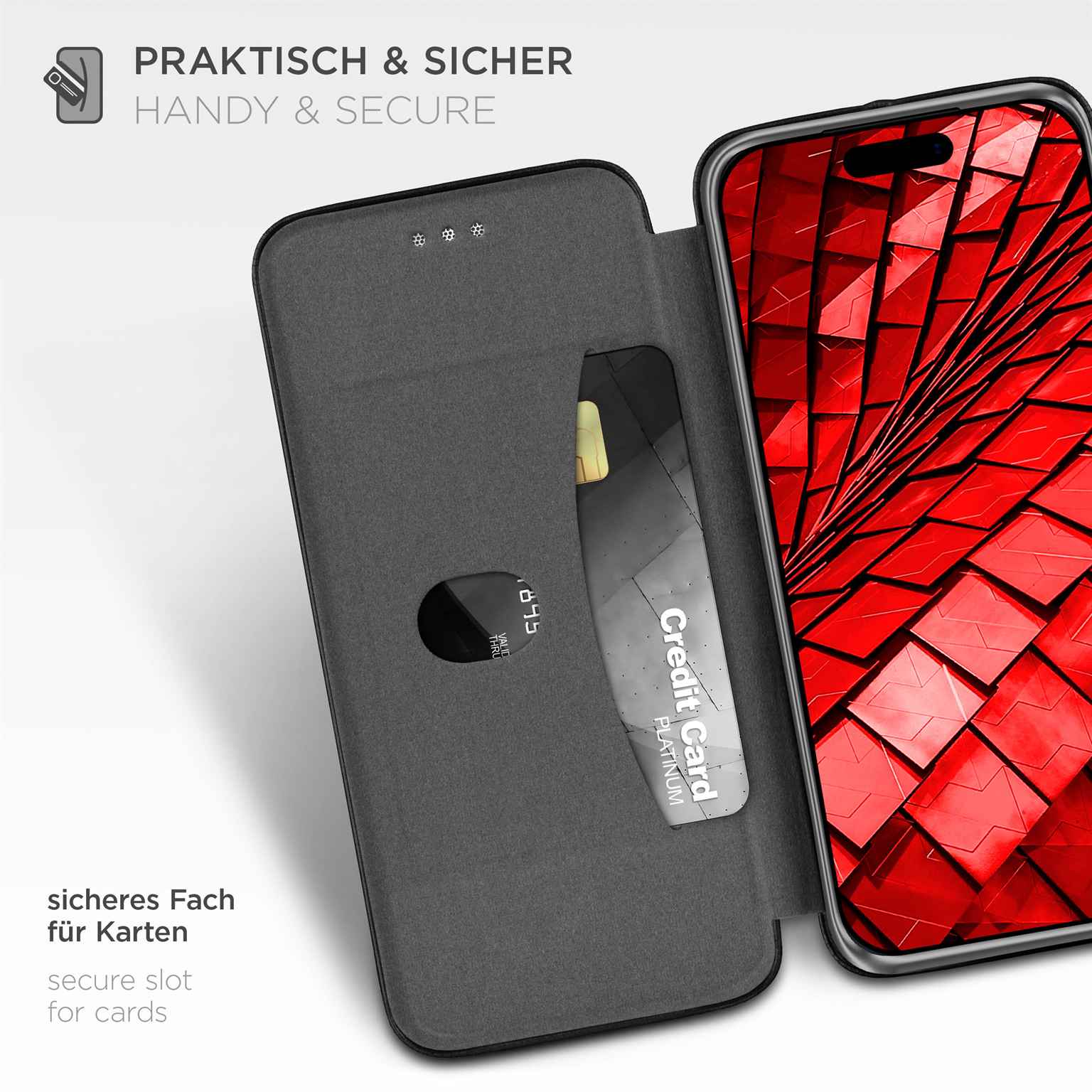 ONEFLOW Business Case iPhone 17 Pro Max Handytasche mit Kartenfach – Produktbild 3