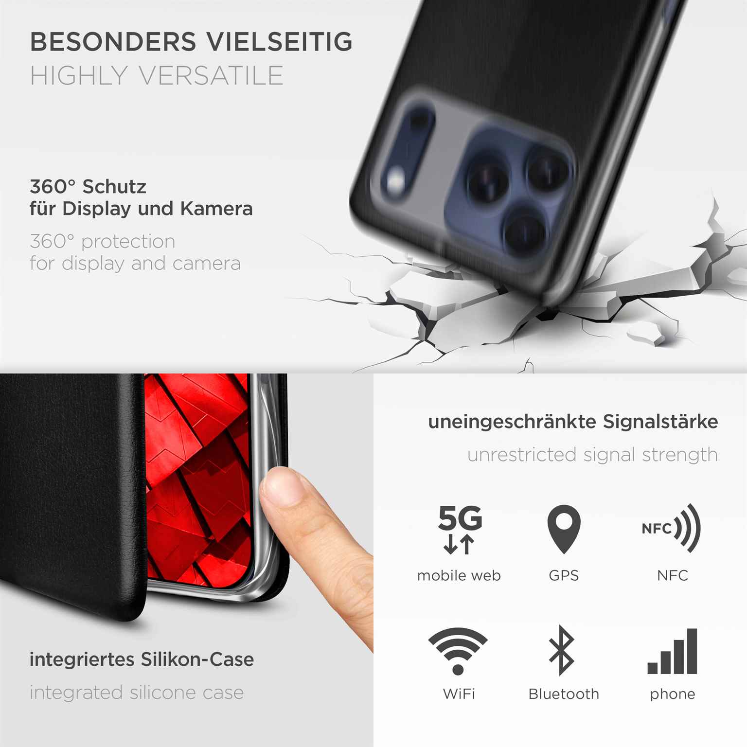 ONEFLOW Business Case iPhone 17 Pro Handytasche mit Kartenfach – Produktbild 4