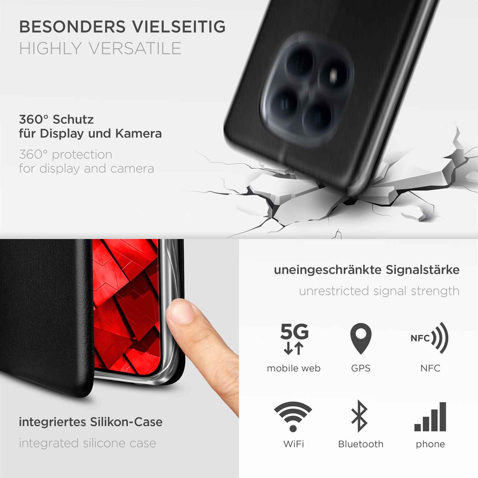 ONEFLOW Business Case Redmi Note 15 Pro 5G Handytasche mit Kartenfach – Weiteres Produktbild 4