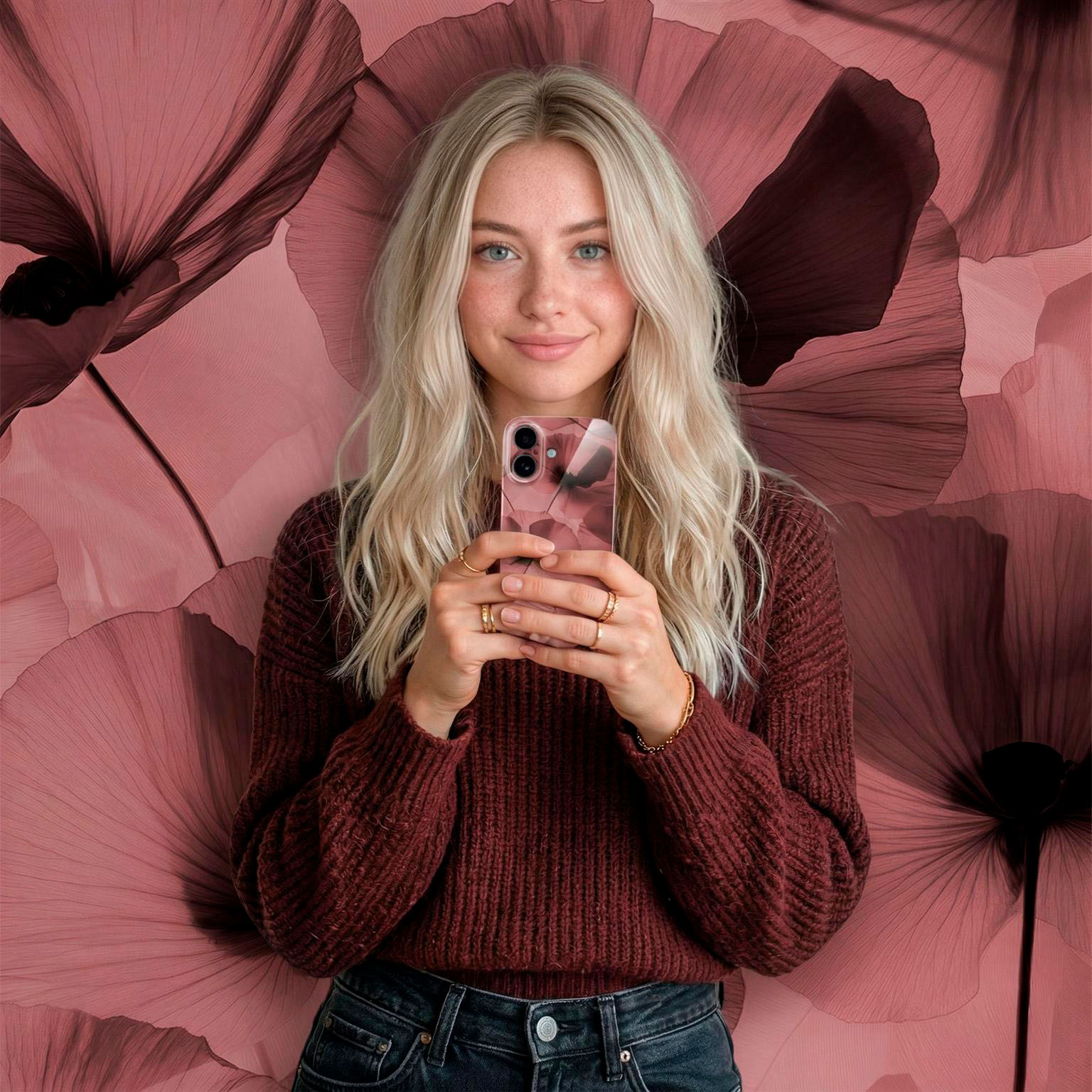 ONEFLOW Flower Cover iPhone 14 Hülle mit Blumen Design – Produktbild 3