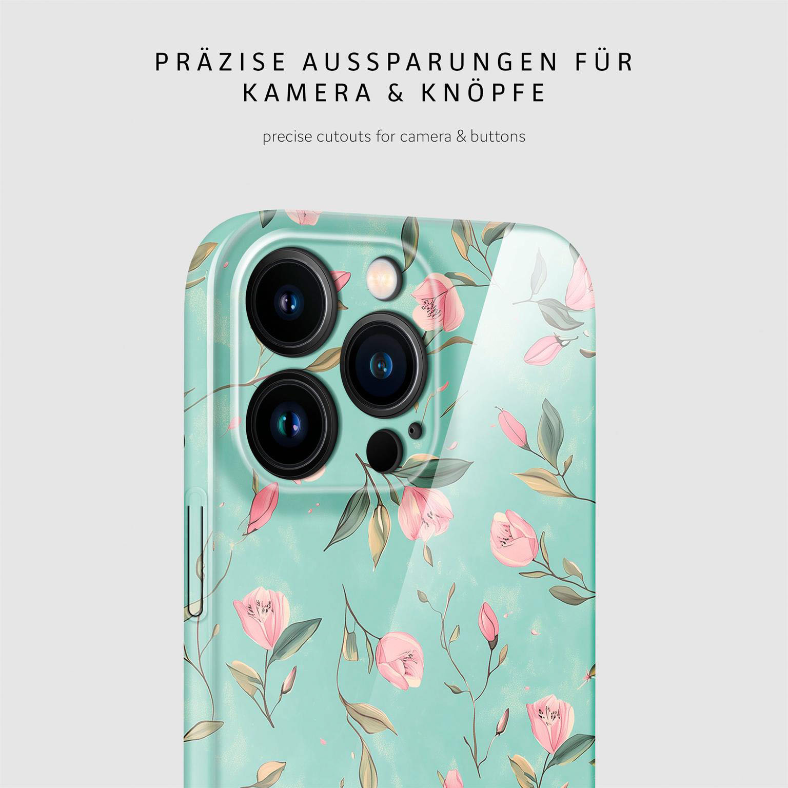 ONEFLOW Flower Cover iPhone 15 Pro Max Hülle mit Blumen Design – Produktbild 7