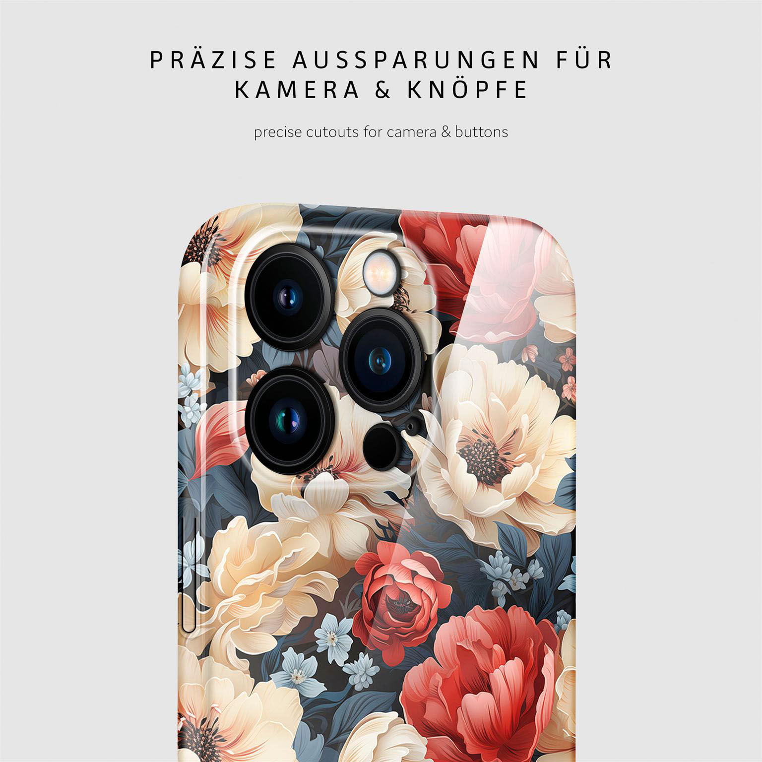 ONEFLOW Flower Cover iPhone 15 Pro Hülle mit Blumen Design – Produktbild 7