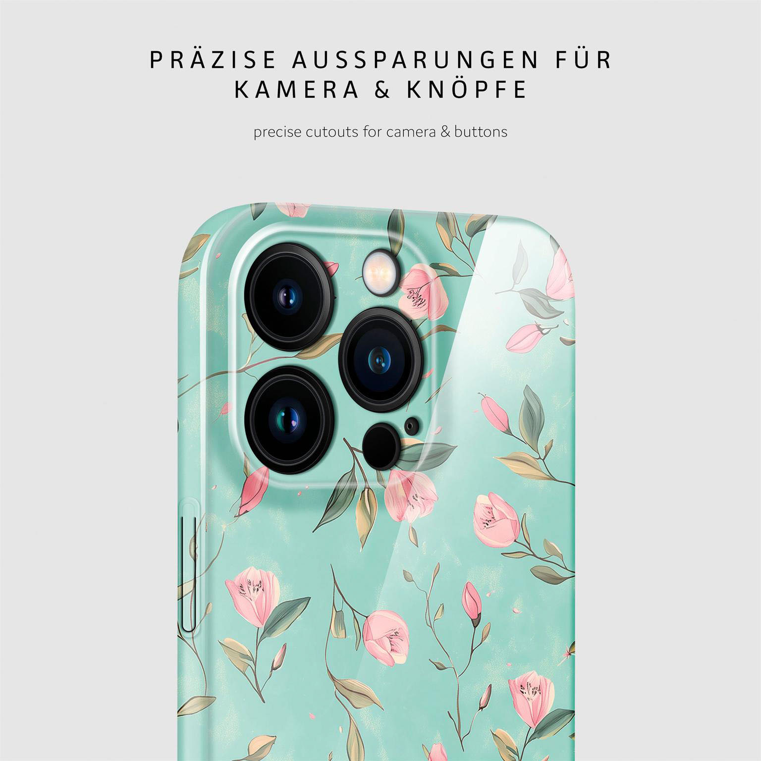 ONEFLOW Flower Cover iPhone 15 Pro Hülle mit Blumen Design – Produktbild 7