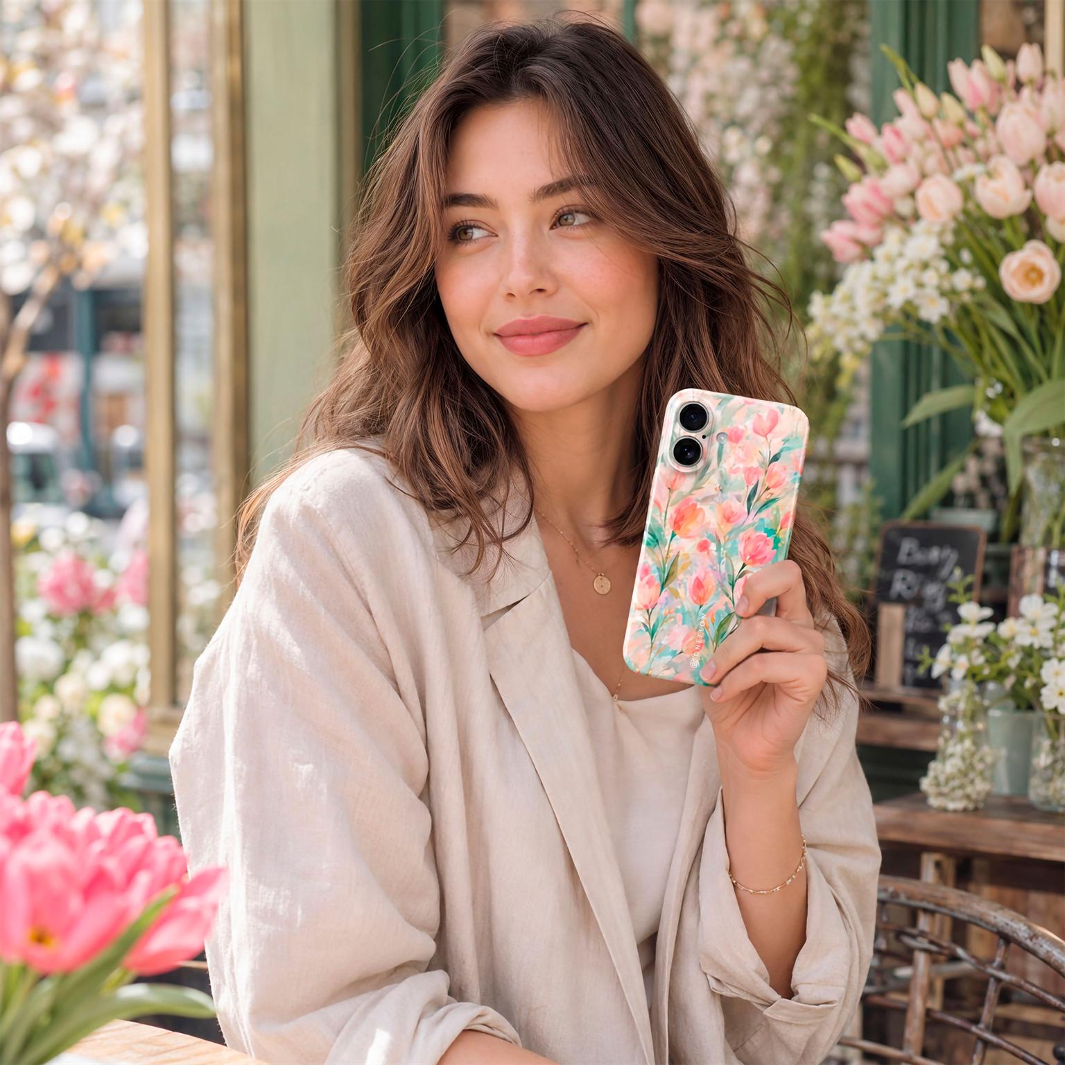 ONEFLOW Flower Cover iPhone 17 Pro Max Blumen Muster Hülle mit Blumen Design – Produktbild 3