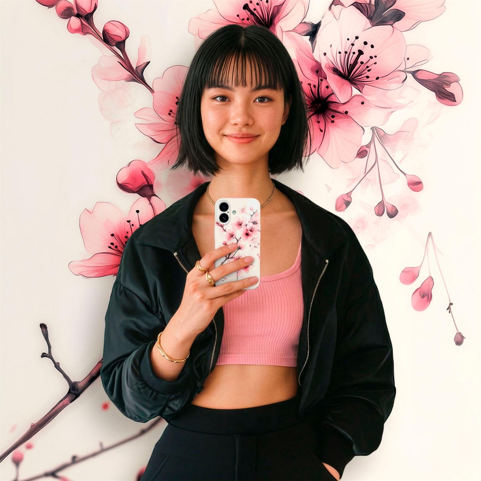 ONEFLOW Flower Cover iPhone 17 Pro Hülle mit Blumen Design – Produktbild 3