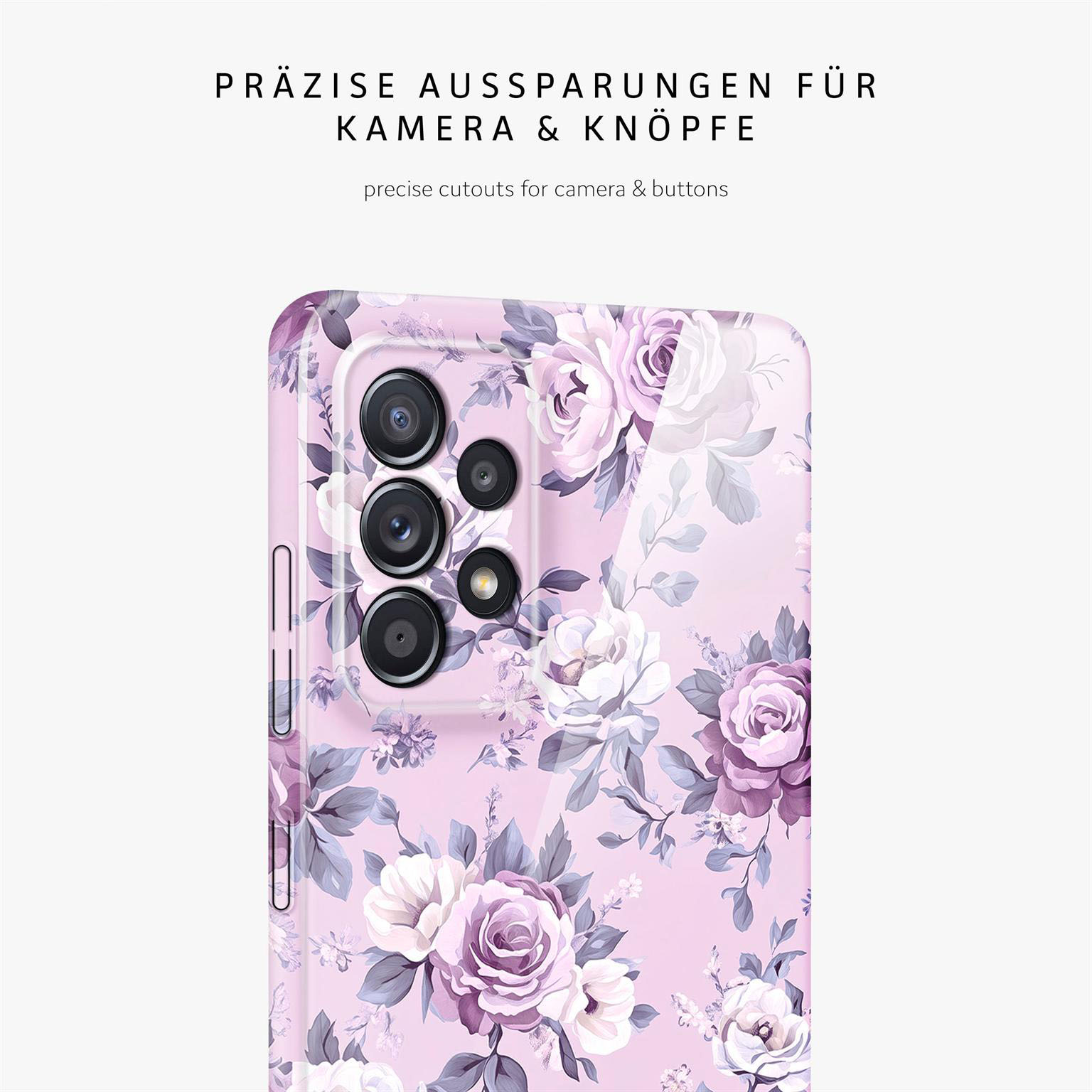 ONEFLOW Flower Cover Samsung Galaxy A52 Hülle mit Blumen Design – Produktbild 7