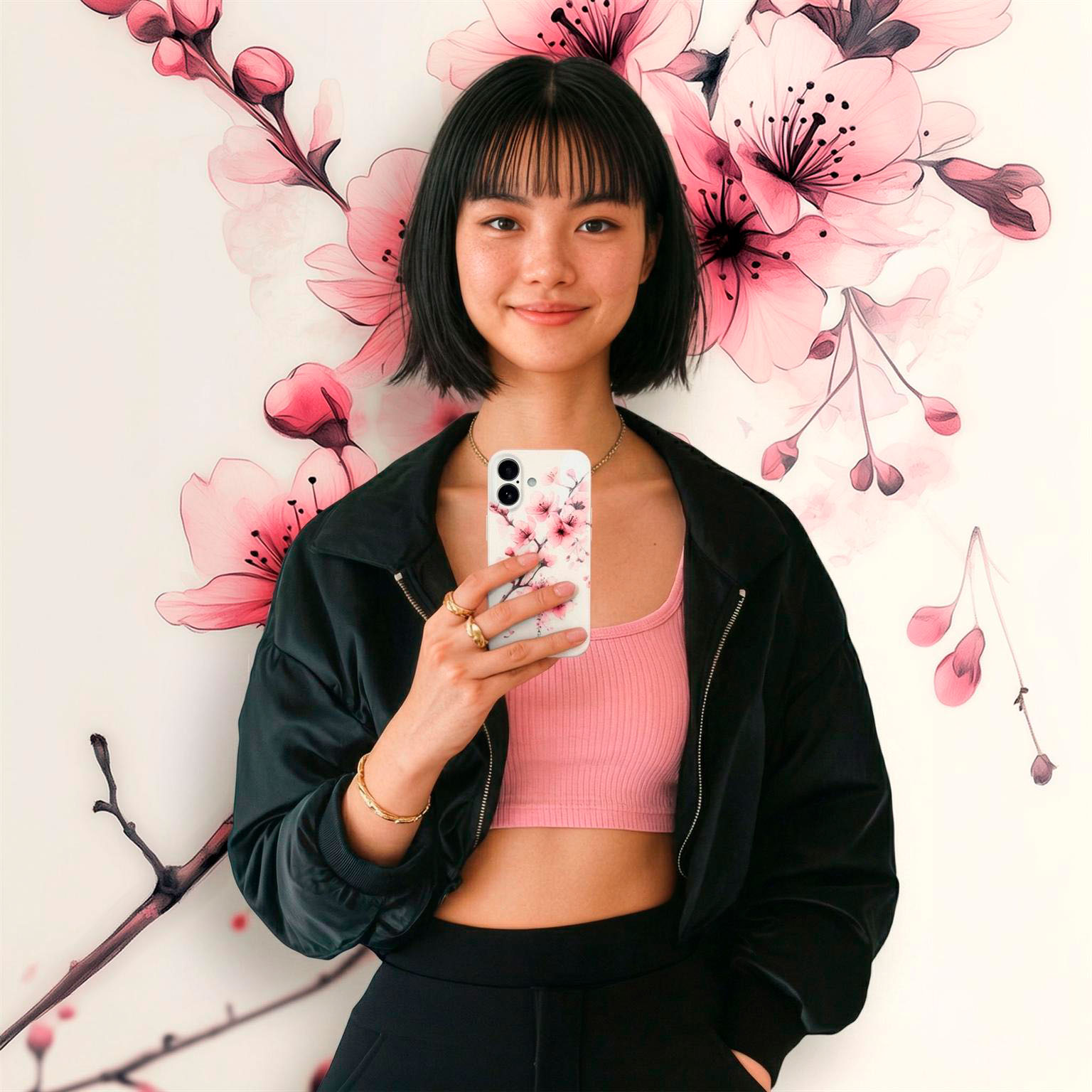 ONEFLOW Flower Cover Samsung Galaxy A52s 5G Hülle mit Blumen Design – Produktbild 3