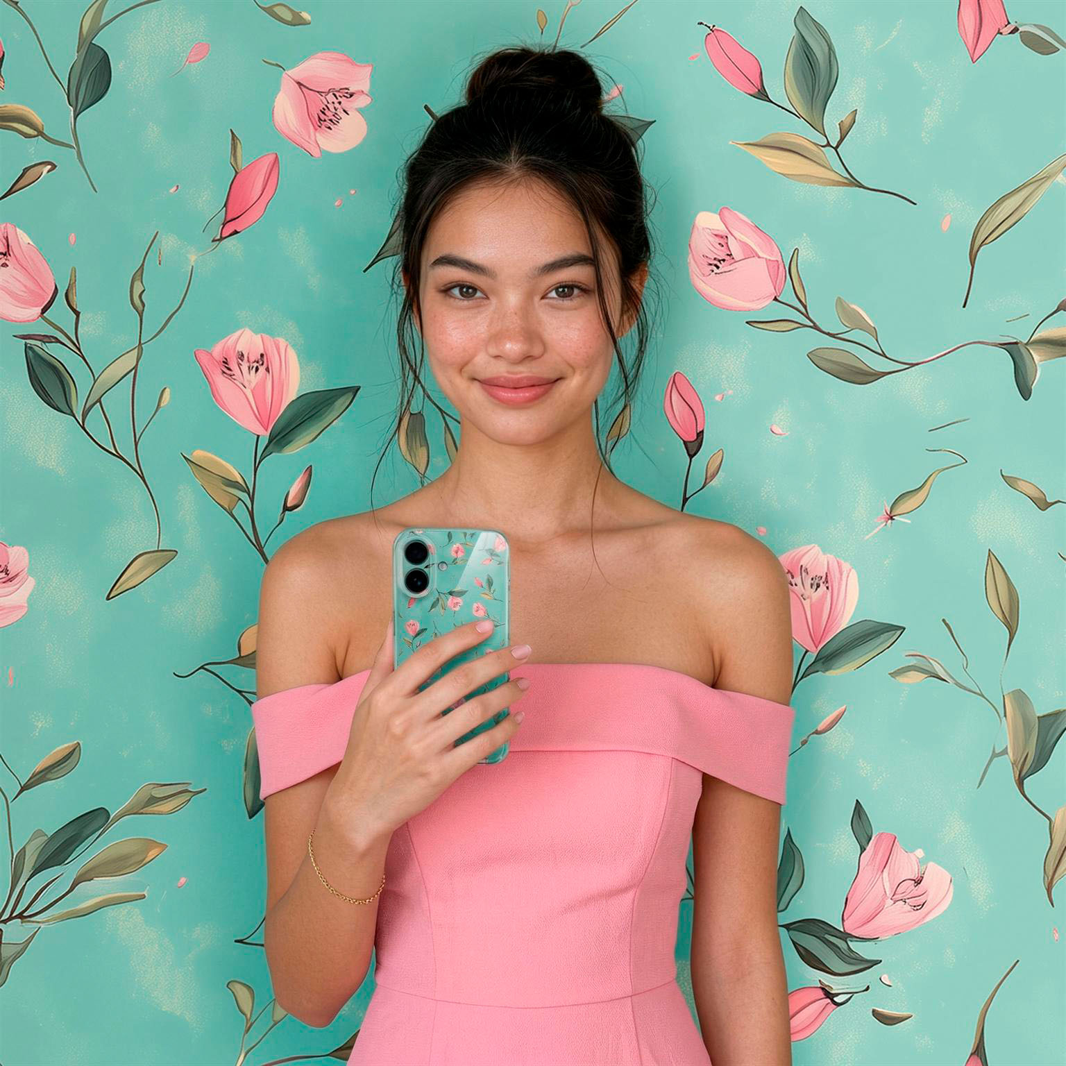 ONEFLOW Flower Cover Samsung Galaxy S23 Hülle mit Blumen Design – Produktbild 3