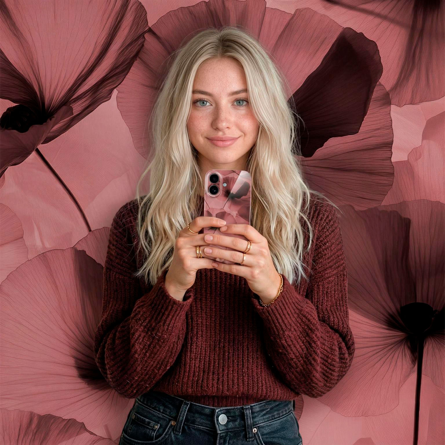 ONEFLOW Flower Cover Samsung Galaxy S24 Ultra Hülle mit Blumen Design – Produktbild 3