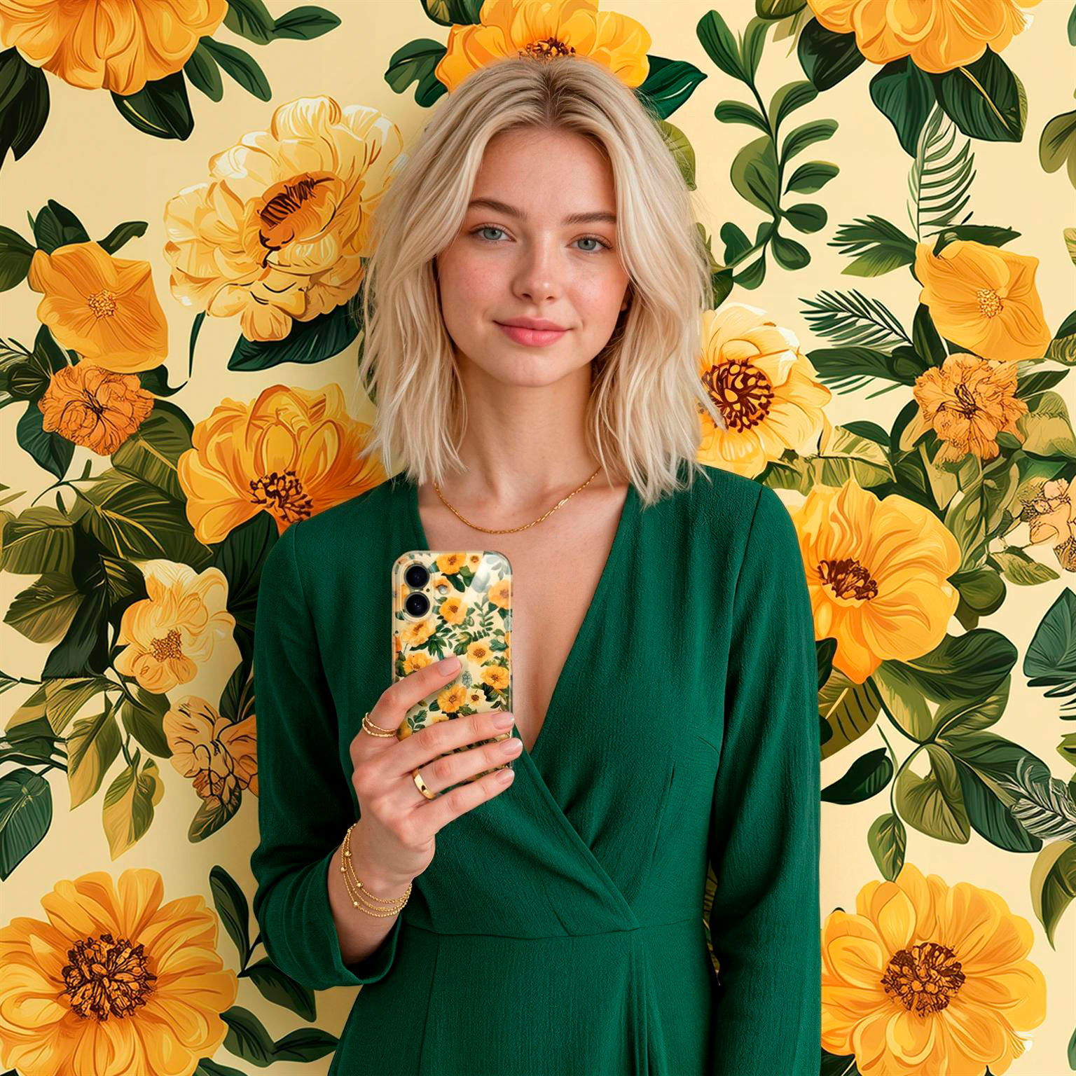 ONEFLOW Flower Cover Samsung Galaxy S24 Ultra Hülle mit Blumen Design – Produktbild 3