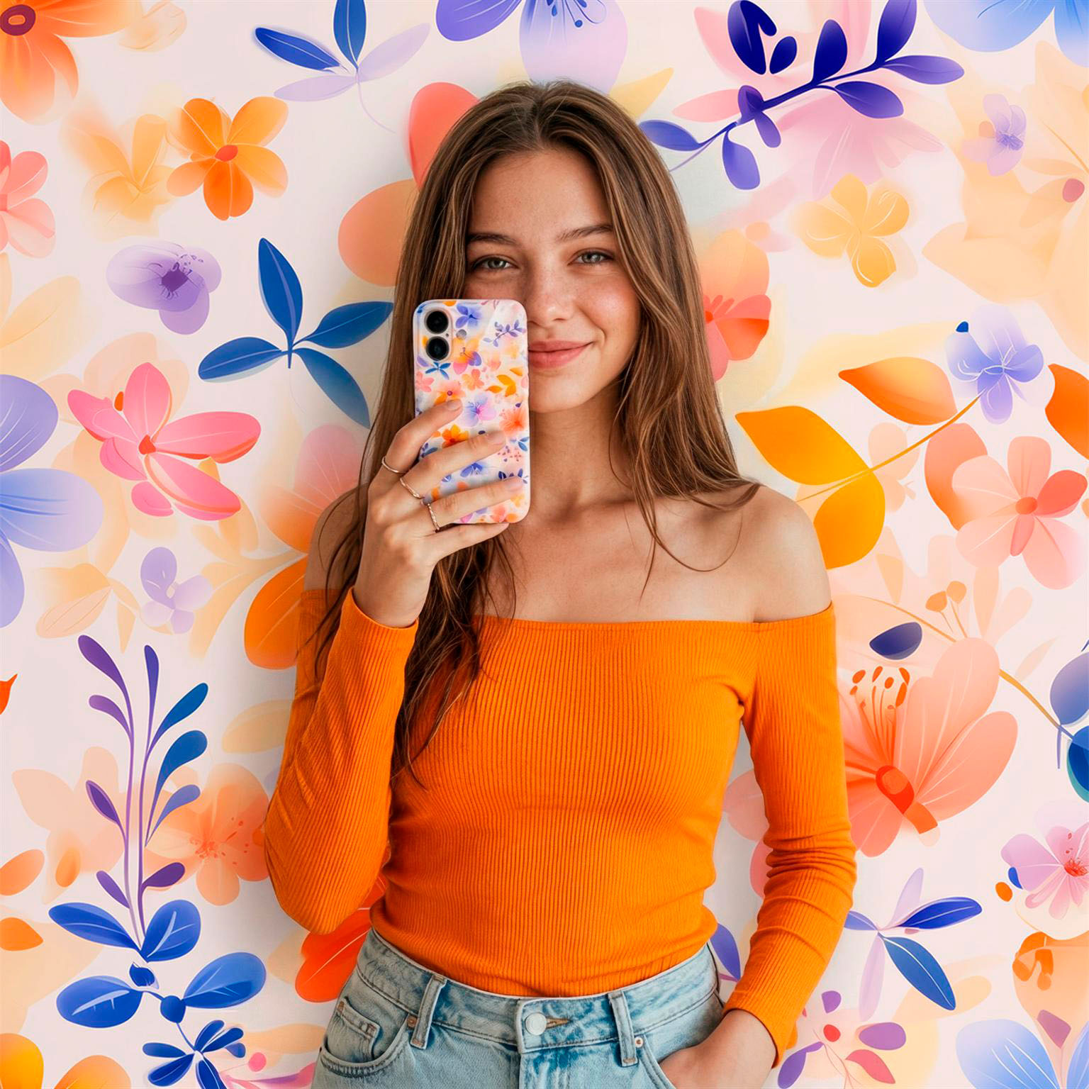 ONEFLOW Flower Cover Samsung Galaxy S24 Ultra Hülle mit Blumen Design – Produktbild 3